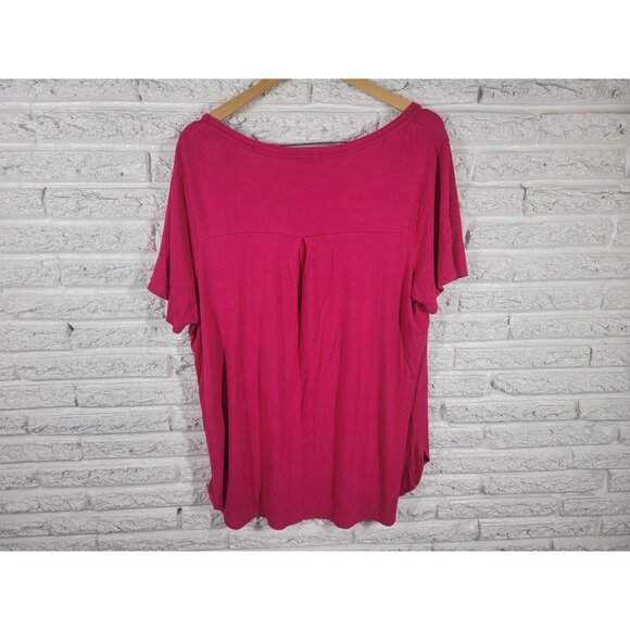Lane Bryant Women Top 18 20 Plus Tee Short Sleeve Pink Love Wins PIN29E - Picture 5 of 8